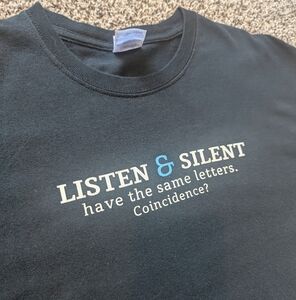 Gildan Dark Blue Tee with White and Blue Text